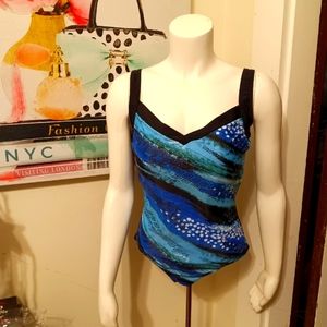 M/L One Piece Blue Swimsuit
